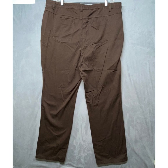 Woman Within Women's Tall Brown Twill Pants Size 20W Cotton Blend 42"x 34" - Picture 9 of 13